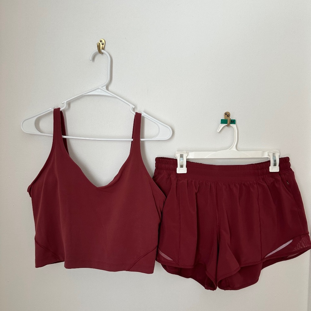 Women’s lululemon two piece set - Align Tank & Shorts - Size 12 - Cayenne color